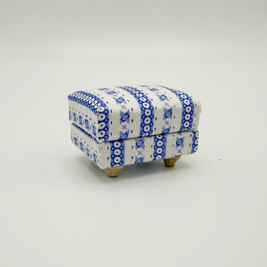 Ottoman in Blue - Dollhouse Miniature
