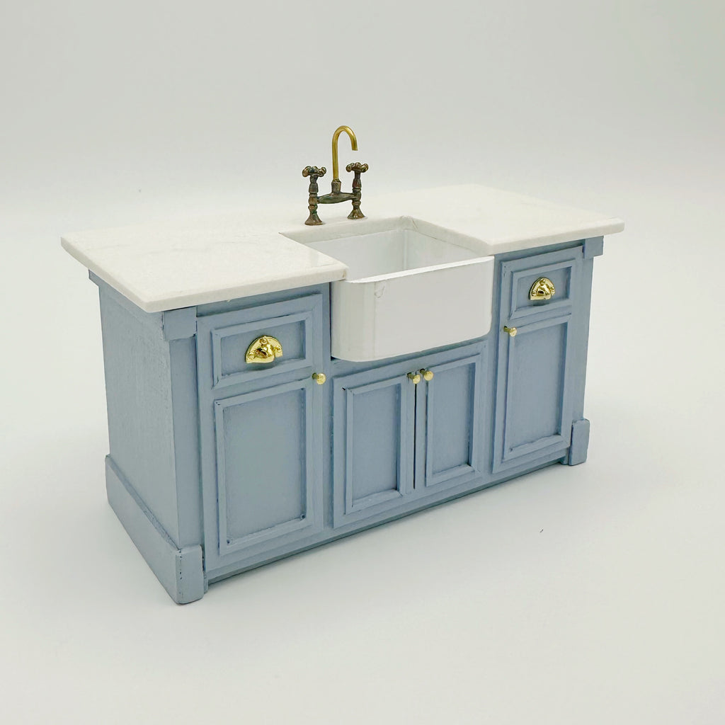 Custom Compact Dollhouse Kitchen Island With Sink - 1:12 scale by Life In A Dollhouse