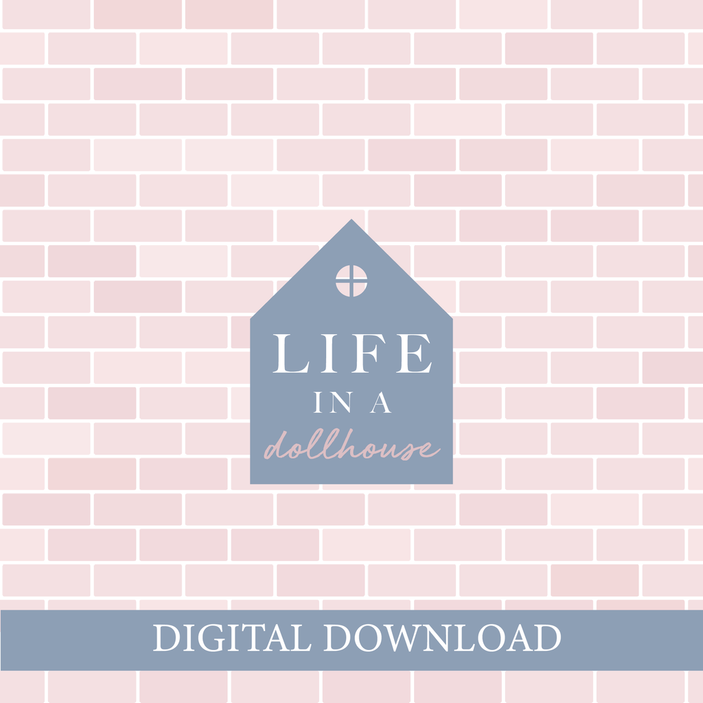 Subway Tile in pink variated mosaic for dollhouse - DIGITAL DOWNLOAD