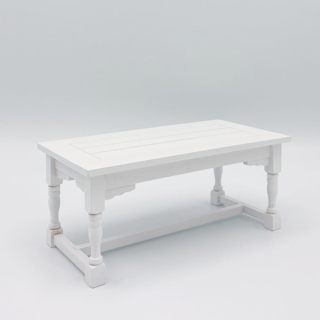 Dining Table For Dollhouse in White - Life In A Dollhouse