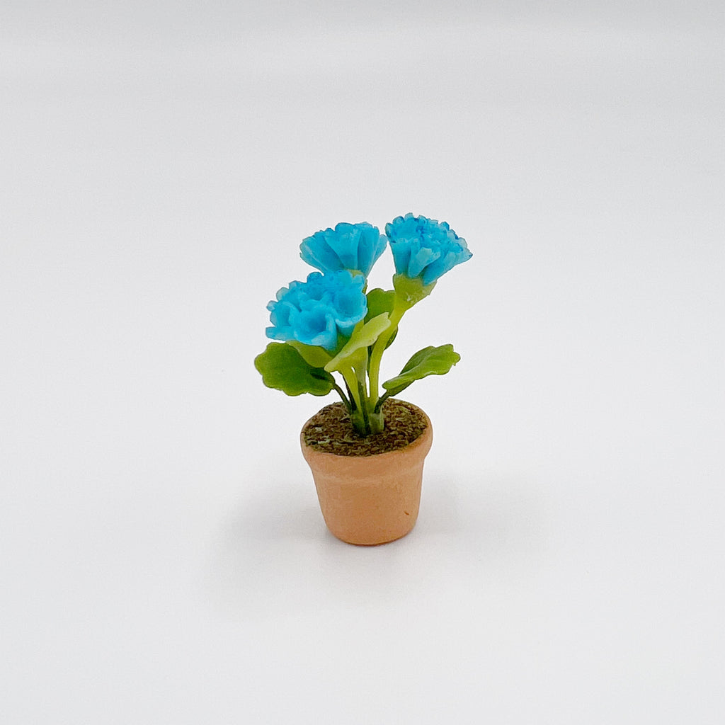 Blue Phlox Flowers in Pot - Dollhouse Miniature