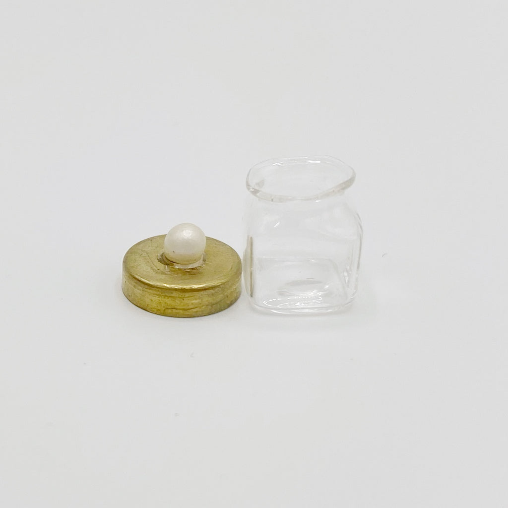Gold Capped Square Jar For Dollhouse - Life In A Dollhouse