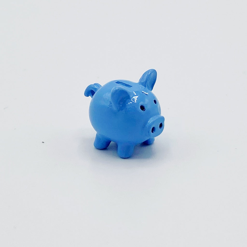 Blue Piggy Bank For Dollhouse - Life In A Dollhouse