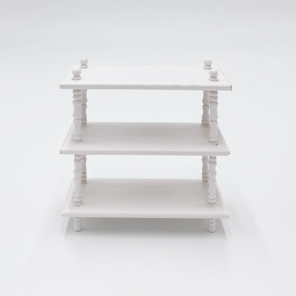 Shelving Unit in White For Dollhouse - Life In A Dollhouse