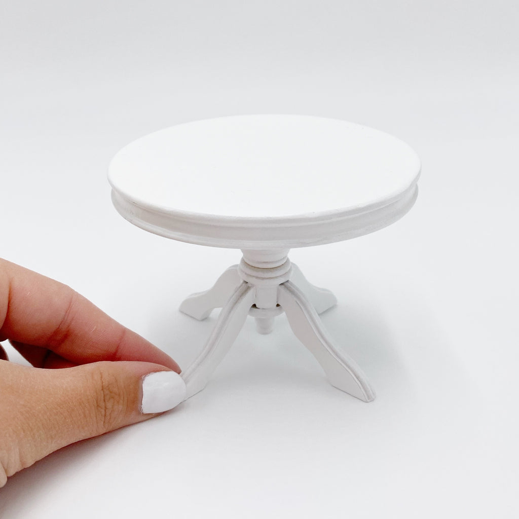 Dining table in White For Dollhouse - Life In A Dollhouse