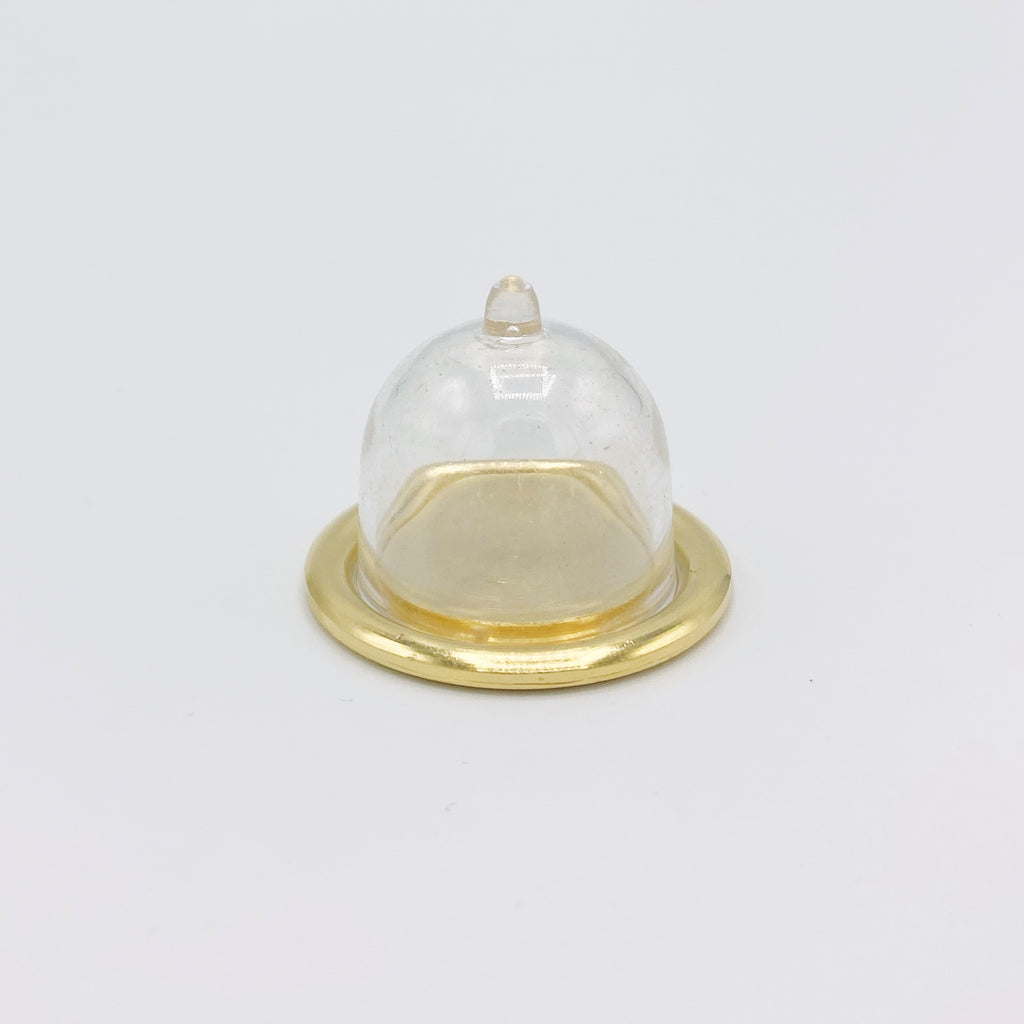 Gold Tray With Clear Dome For Dollhouse - Life In A Dollhouse