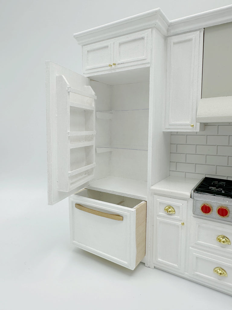 READY TO SHIP! Dollhouse Kitchen with Miniature Refrigerator and Double Ovens - 1:12 scale by Life In A Dollhouse