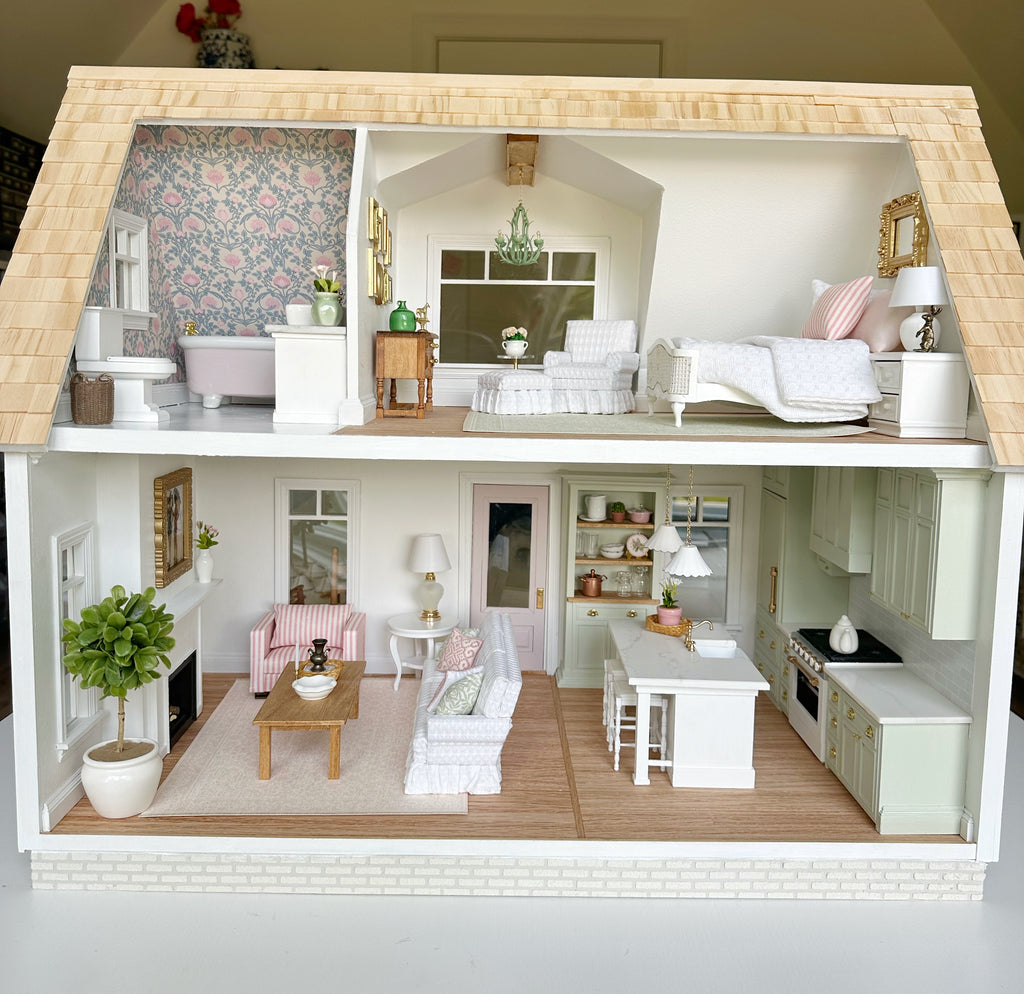 The Vintage Garden Bungalow Dollhouse - ONE OF A KIND + READY TO SHIP - 1:12 scale by Life In A Dollhouse