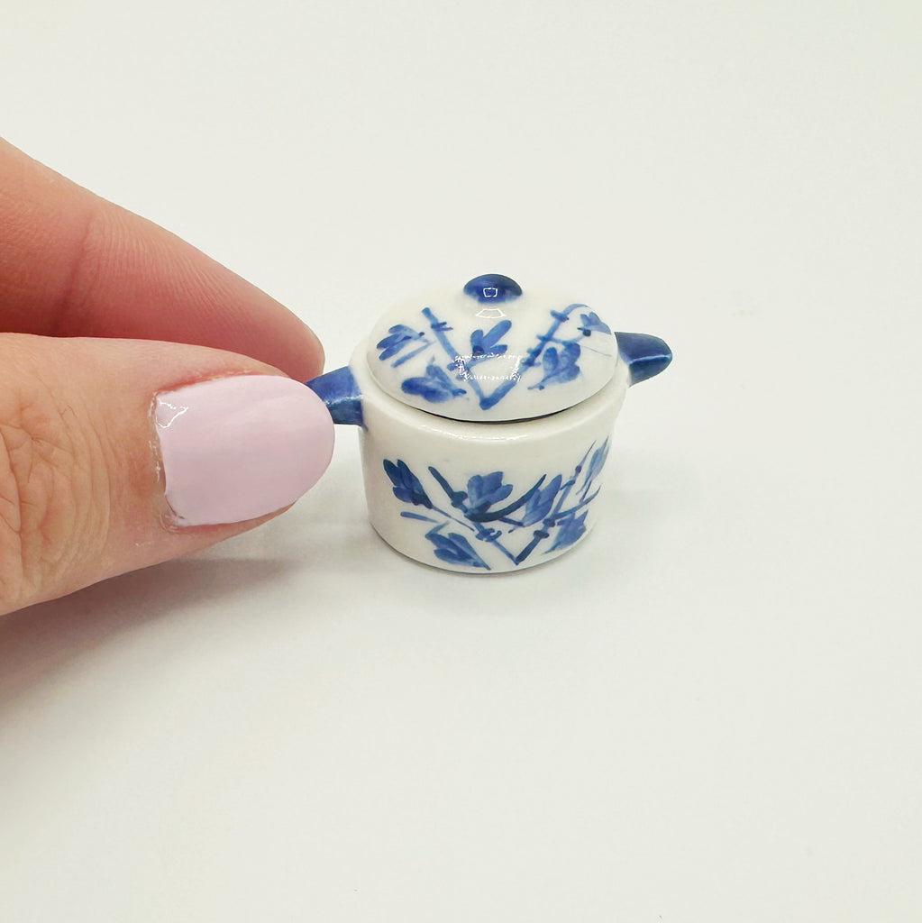 Ceramic Delft Pot For Dollhouse