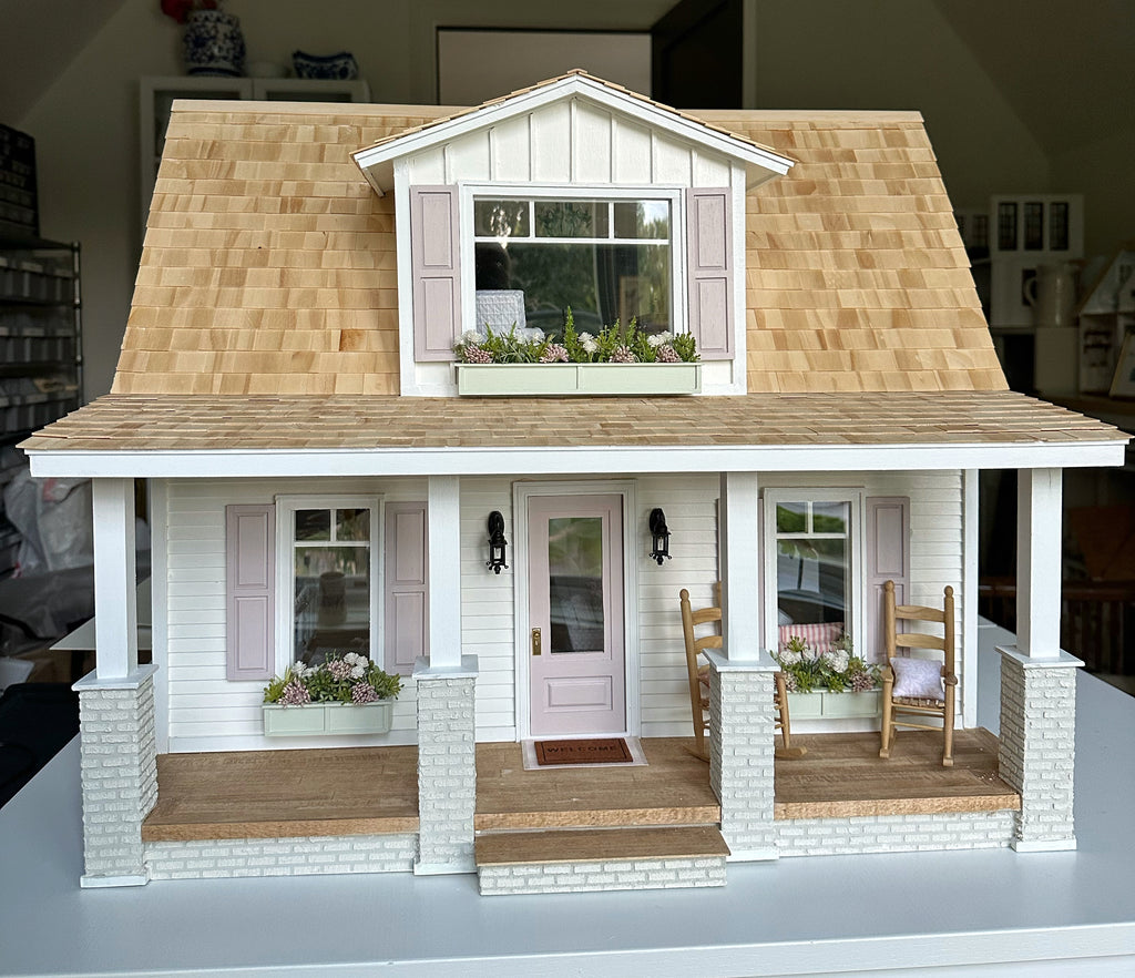 The Vintage Garden Bungalow Dollhouse - ONE OF A KIND + READY TO SHIP - 1:12 scale by Life In A Dollhouse