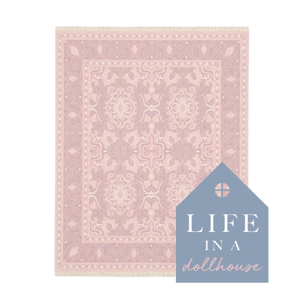 Audrey Miniature Dollhouse Rug in Blush - 1:12 Scale