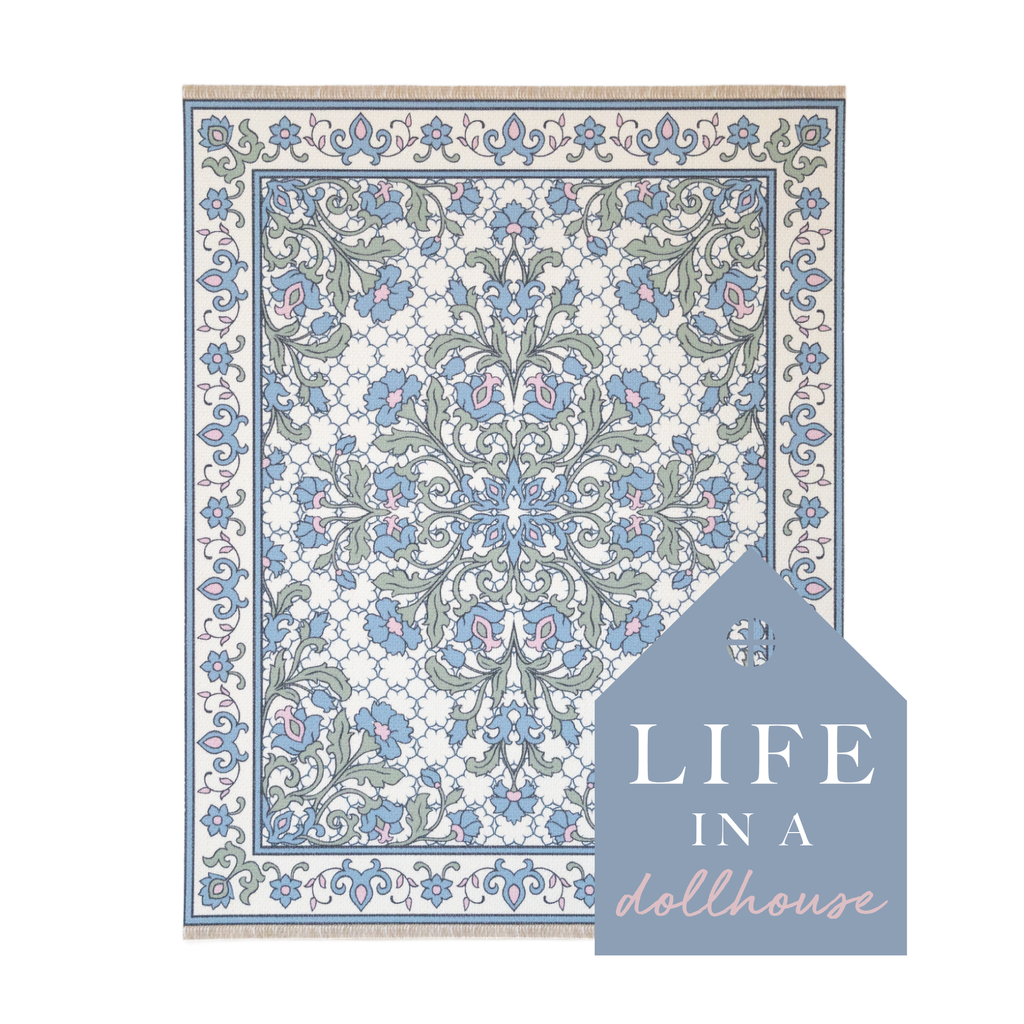 Bluebell Miniature Dollhouse Rug in Blue Multi- 1:12 Scale