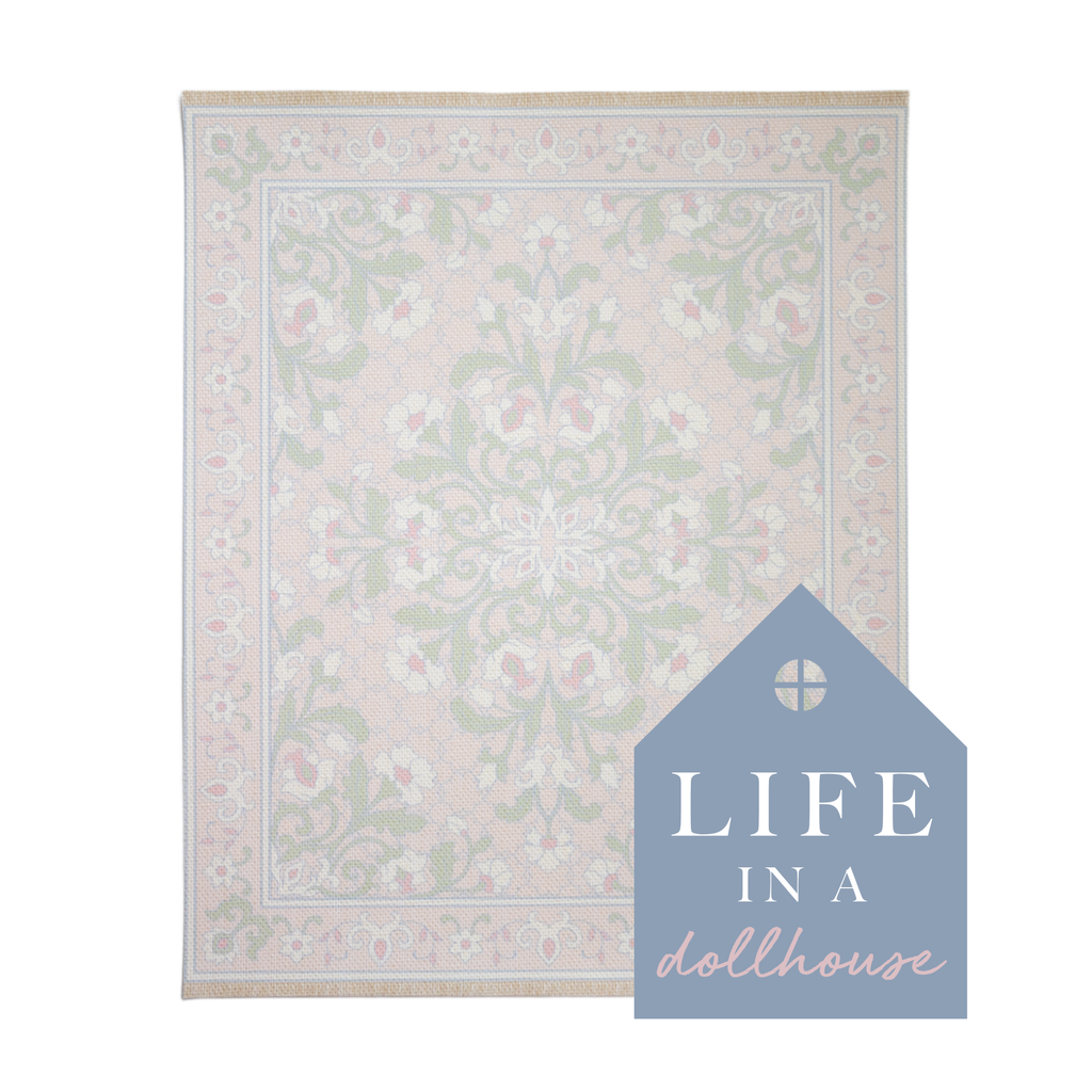 Bluebell Miniature Dollhouse Rug in Pink Multi- 1:12 Scale