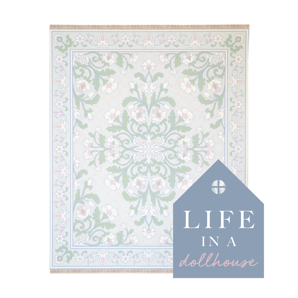 Bluebell Miniature Dollhouse Rug in Mist Multi- 1:12 Scale