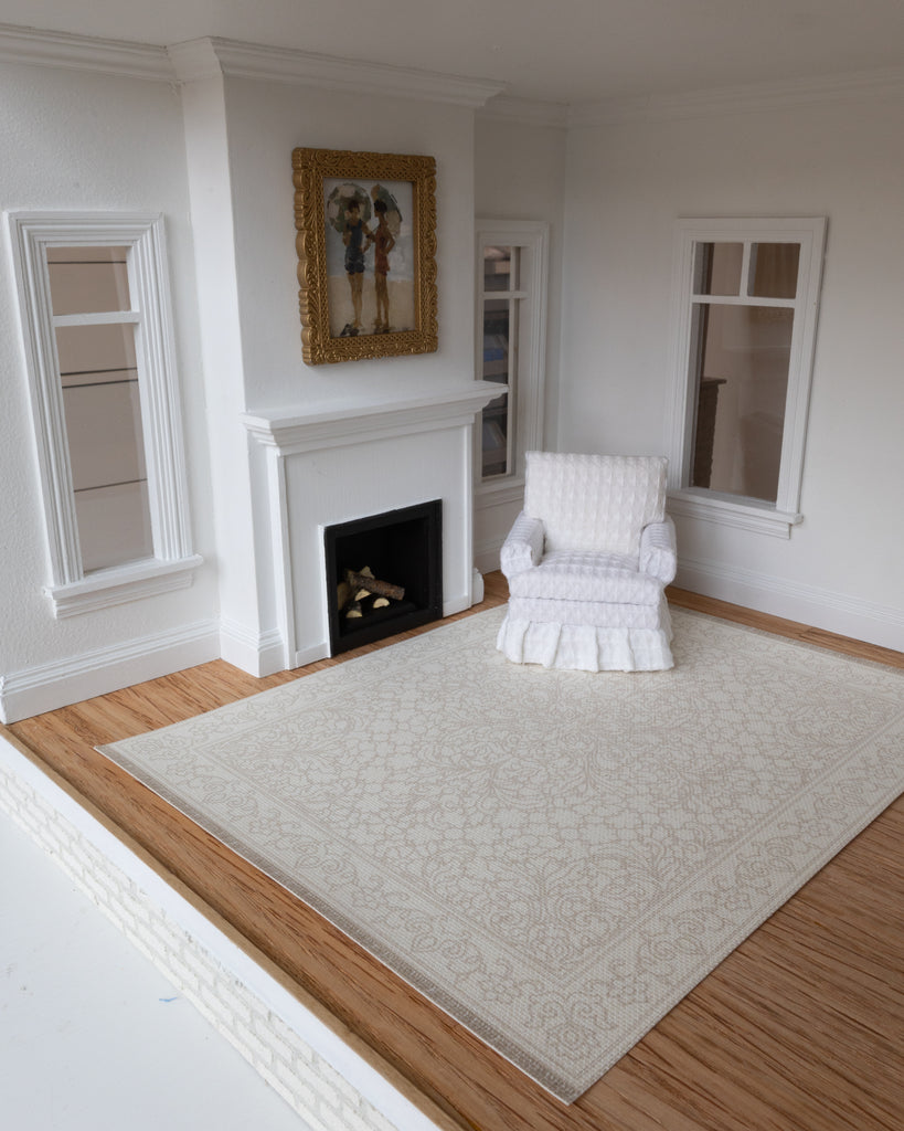 Kate Miniature Dollhouse Rug in Natural - 1:12 Scale