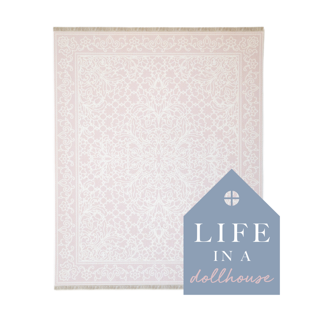 Sophia Miniature Dollhouse Rug in Light Pink - Miniature 1:12 Scale ...