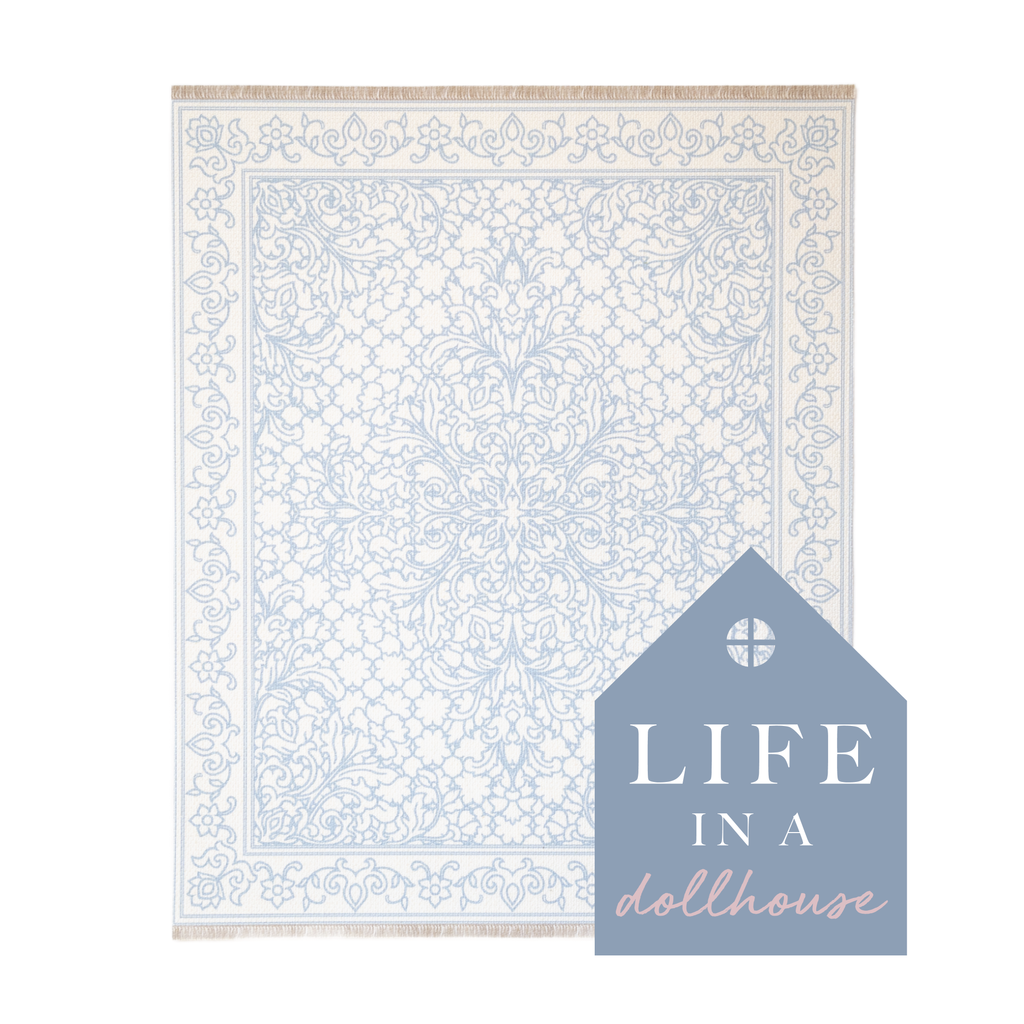 Kate Miniature Dollhouse Rug in Blue - 1:12 Scale