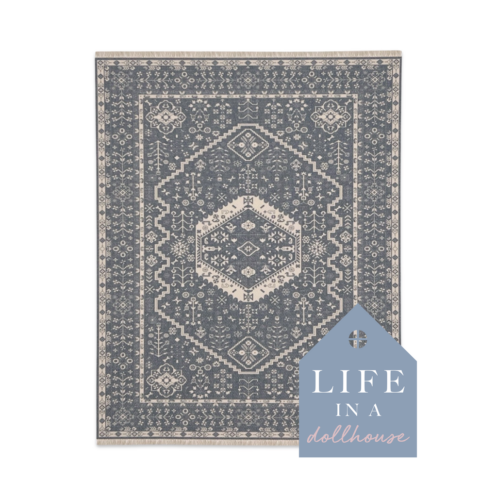 Modern Moody Dollhouse Rug - Miniature 1:12 Scale - Life In A Dollhouse