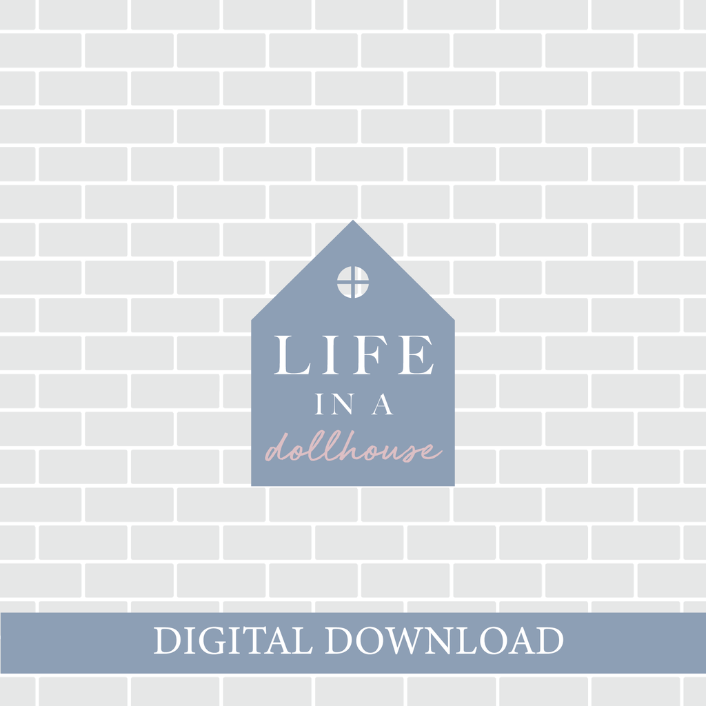 Subway Tile in light gray for dollhouse - DIGITAL DOWNLOAD