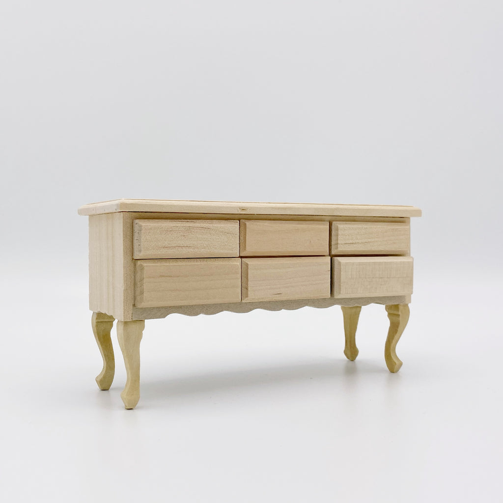 Unfinished Sideboard with Drawers for Dollhouse - Life In A Dollhouse