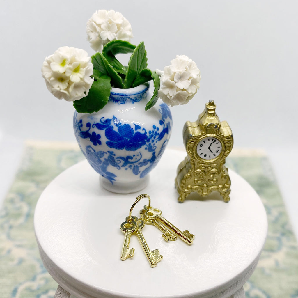 Gold Clock For Dollhouse - Life In A Dollhouse