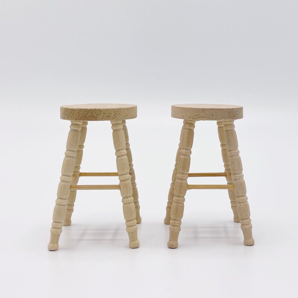 Unfinished Wood Stools for Dollhouse - Life In A Dollhouse