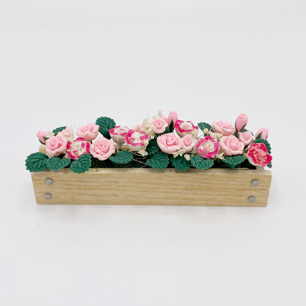 Pink Rose Flower Box - Life In A Dollhouse
