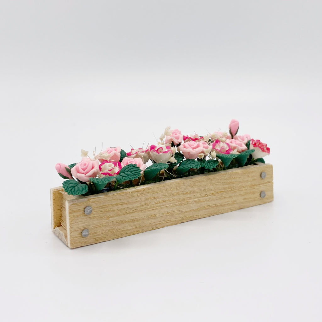 Pink Rose Flower Box - Life In A Dollhouse