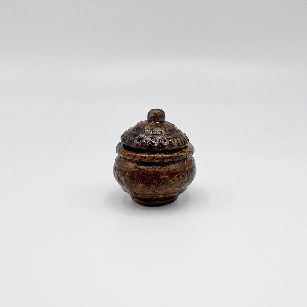 Aged Cachepot with Lid - Dollhouse Miniature