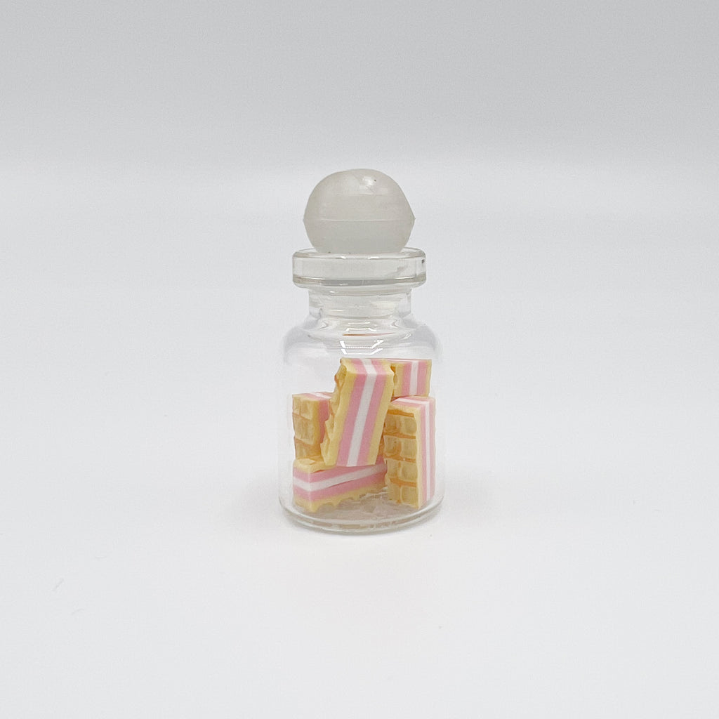 Pink Wafer Cookies in Jar - Dollhouse Miniature