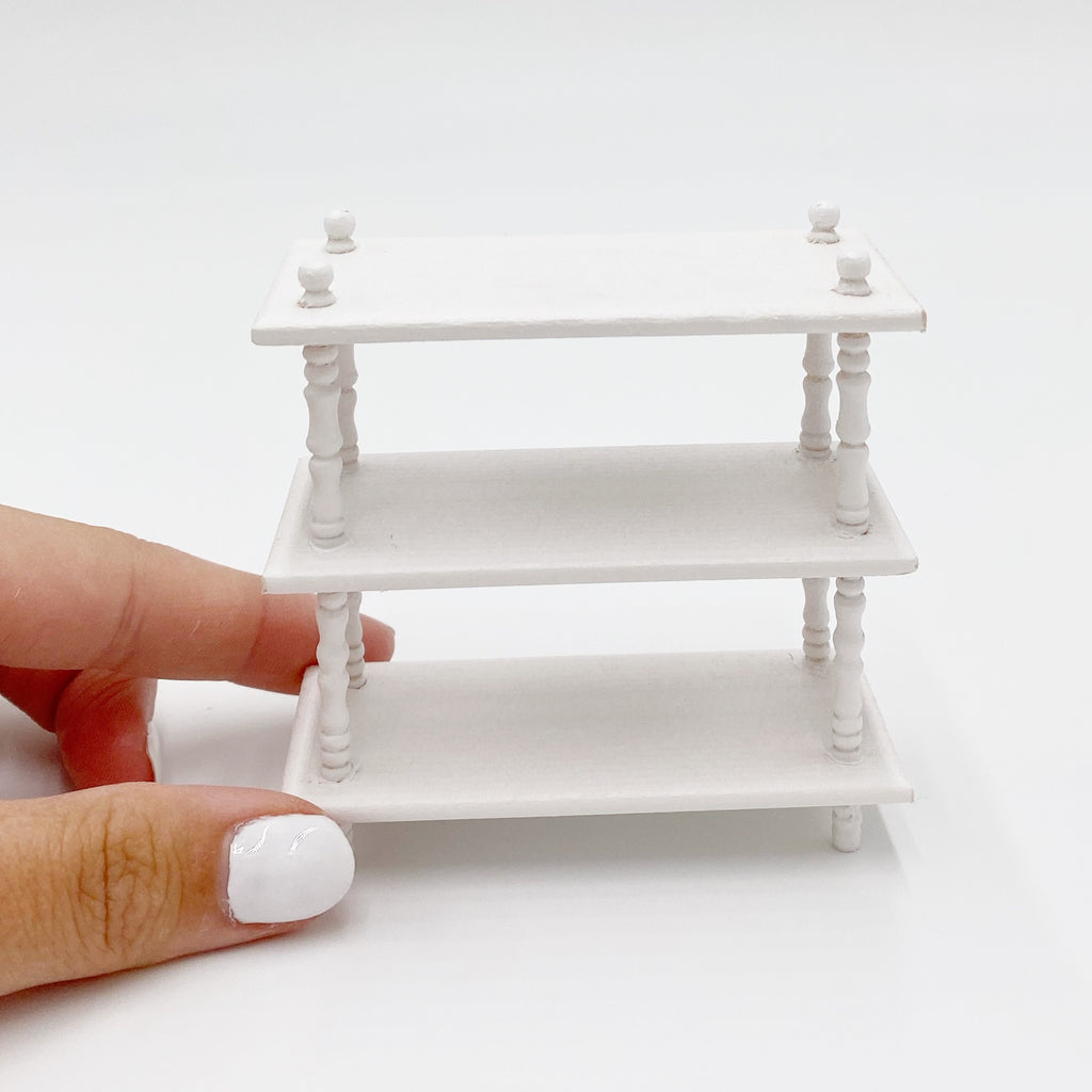Shelving Unit in White For Dollhouse - Life In A Dollhouse