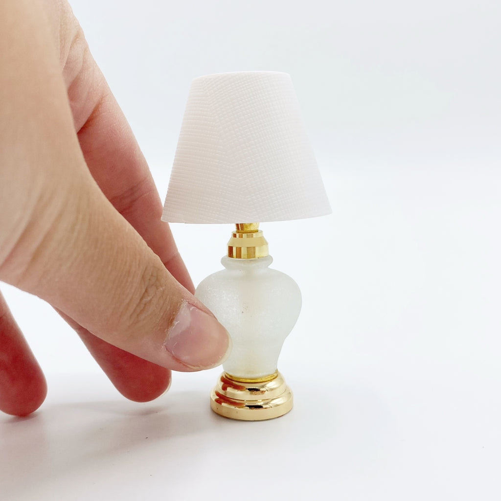 White Glass Table Lamp For Dollhouse - Life In A Dollhouse