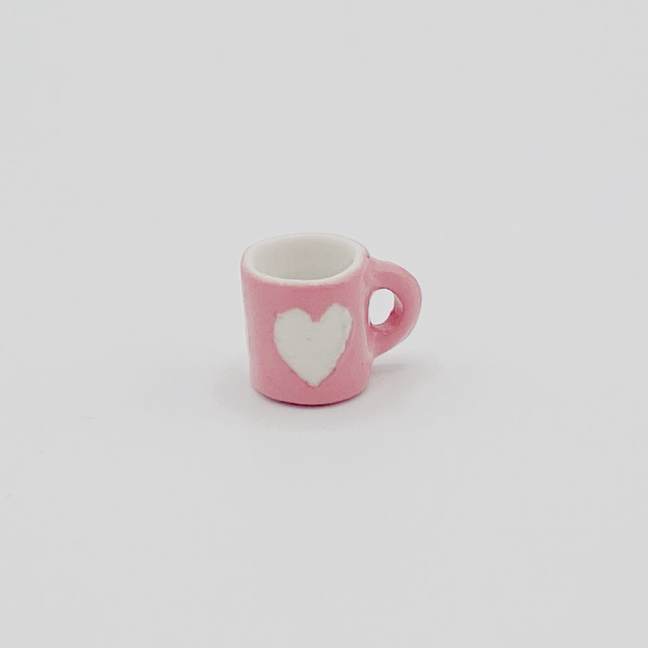 Pink Heart Mug For Dollhouse - Life In A Dollhouse