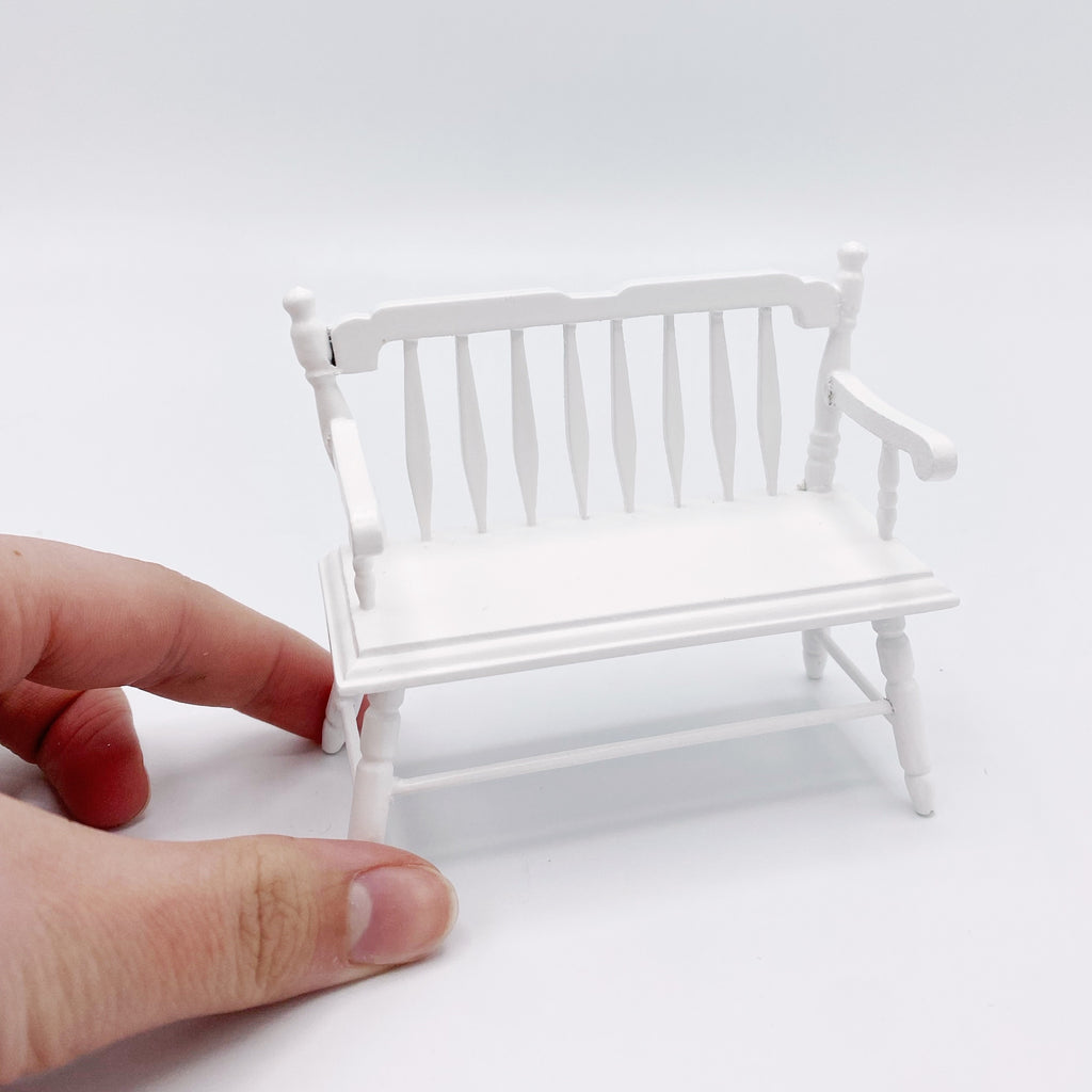 White Bench for Dollhouse - Life In A Dollhouse