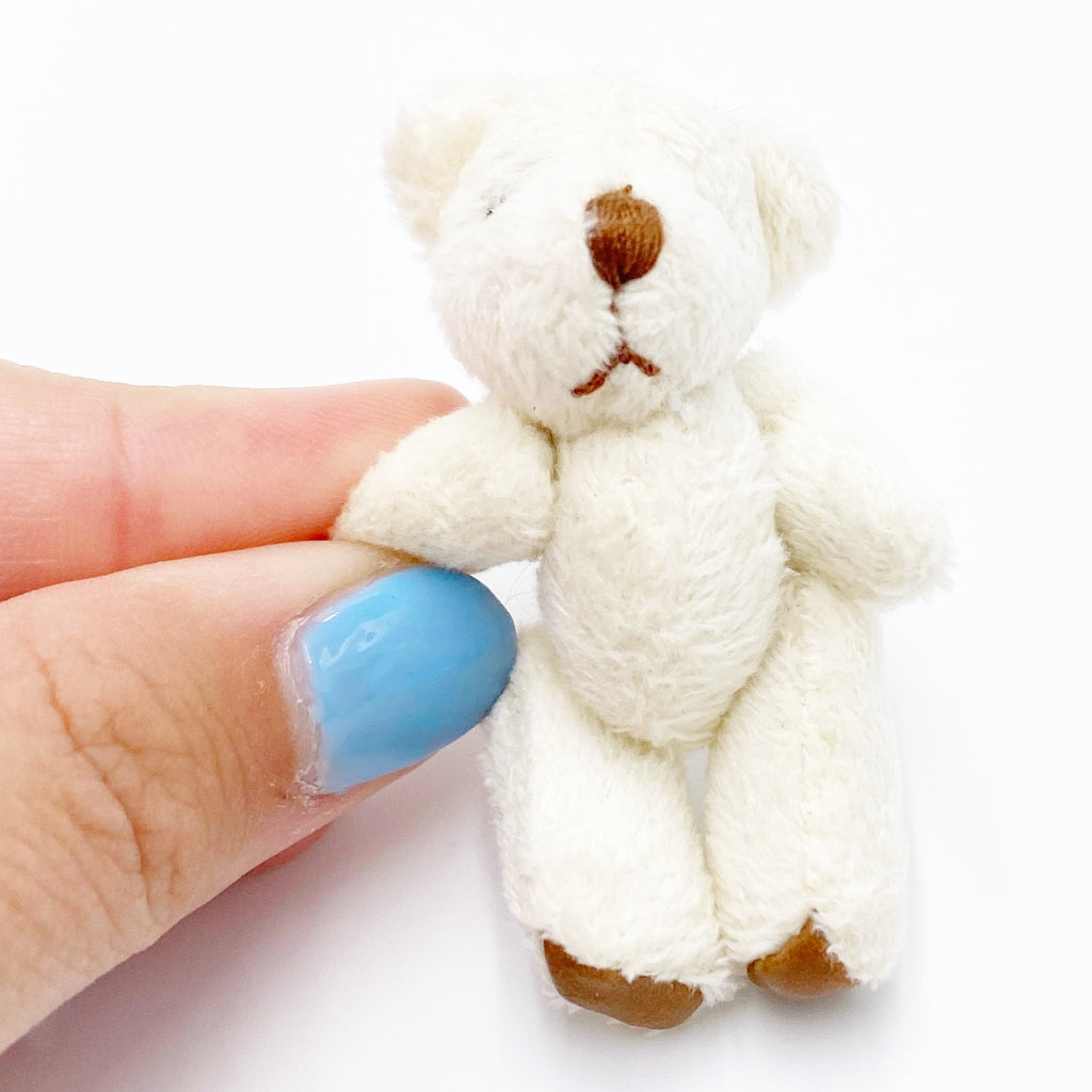 Teddy Bear in White For Dollhouse - Life In A Dollhouse