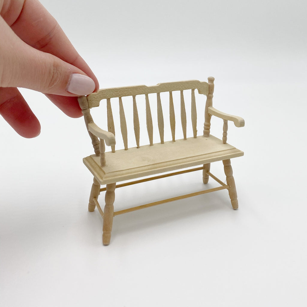 Unfinished Wooden Bench - Life In A Dollhouse